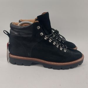 Madewell Enzo Hiking Boot Black Suede Lugsole Lug Bootie  10